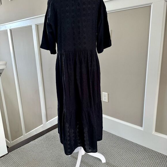 Anthropologie black, midi dress with half sleeves. - Picture 3 of 4